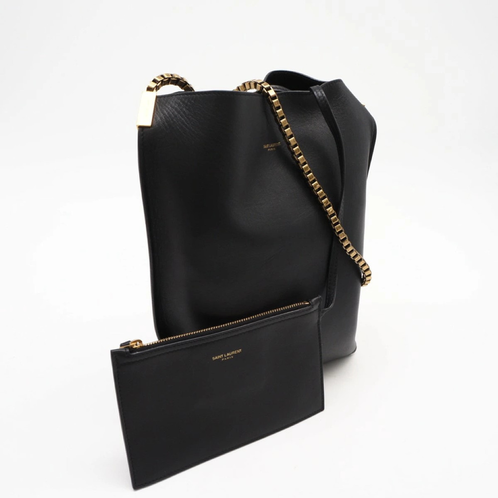 Saint Laurent leather chain shoulder bag Black